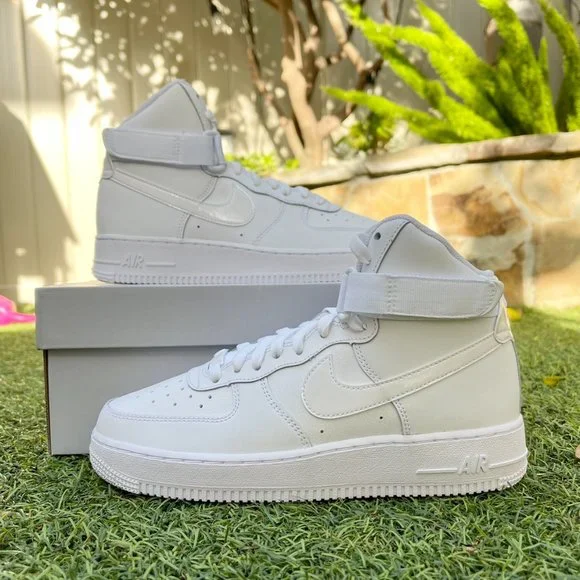 Nike Shoes Nike Air Force Triple White High Top Shoes Big Kids